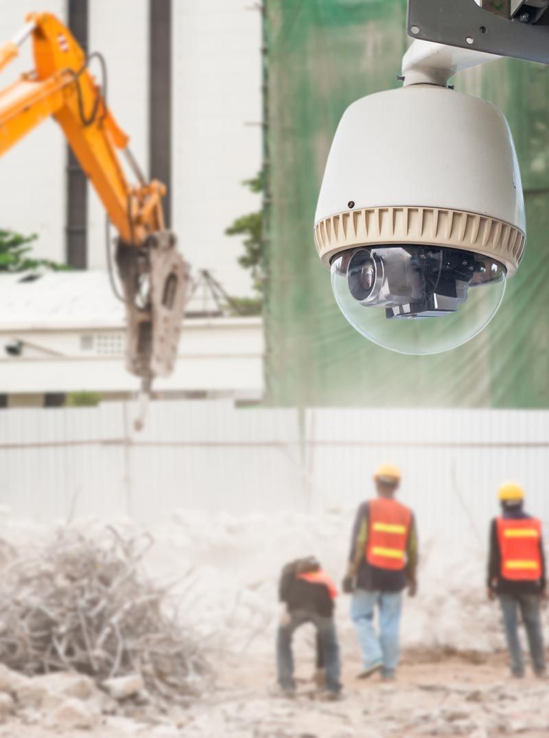 Construction site security camera installation